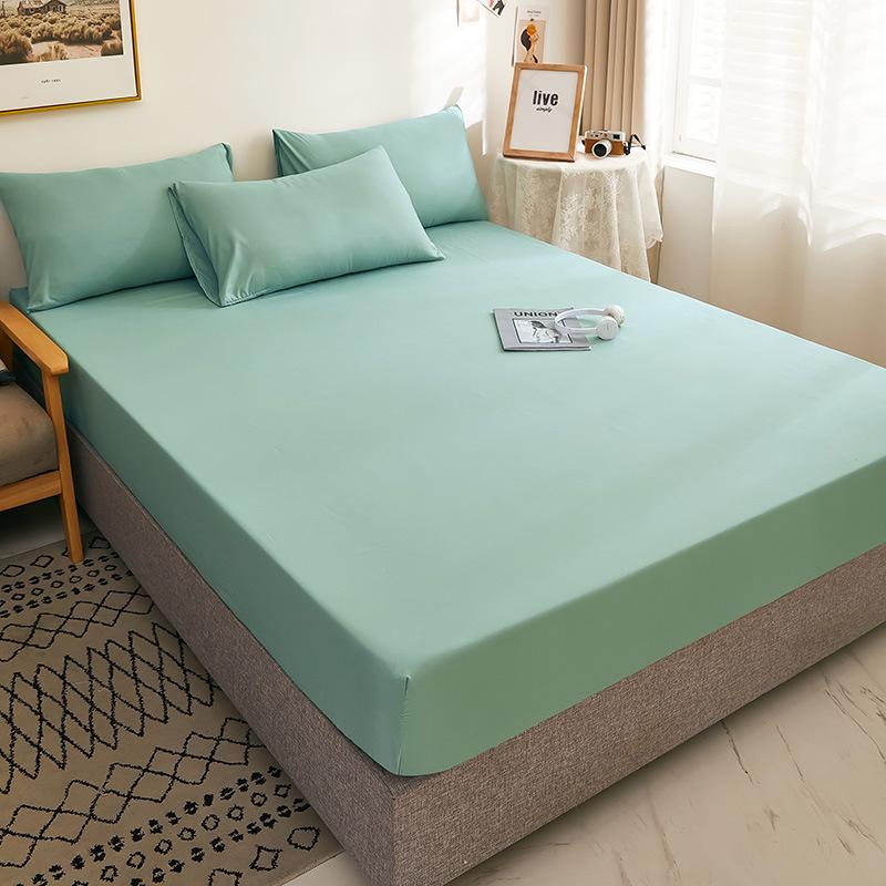 Однотонная напечатанная простыня Простыня для двуспальной кровати Покрывало для кровати Простыня из матового хлопка Защитник матраса Одно изделие Набор из трех предметов