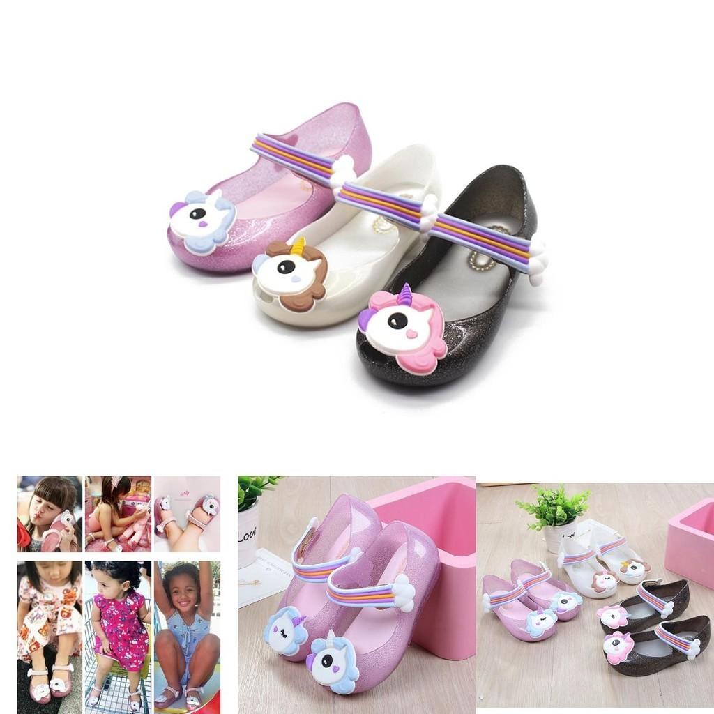 Детские туфли Mini Melissa Mary Jane с единорогом, дышащие, удобные и очаровательные