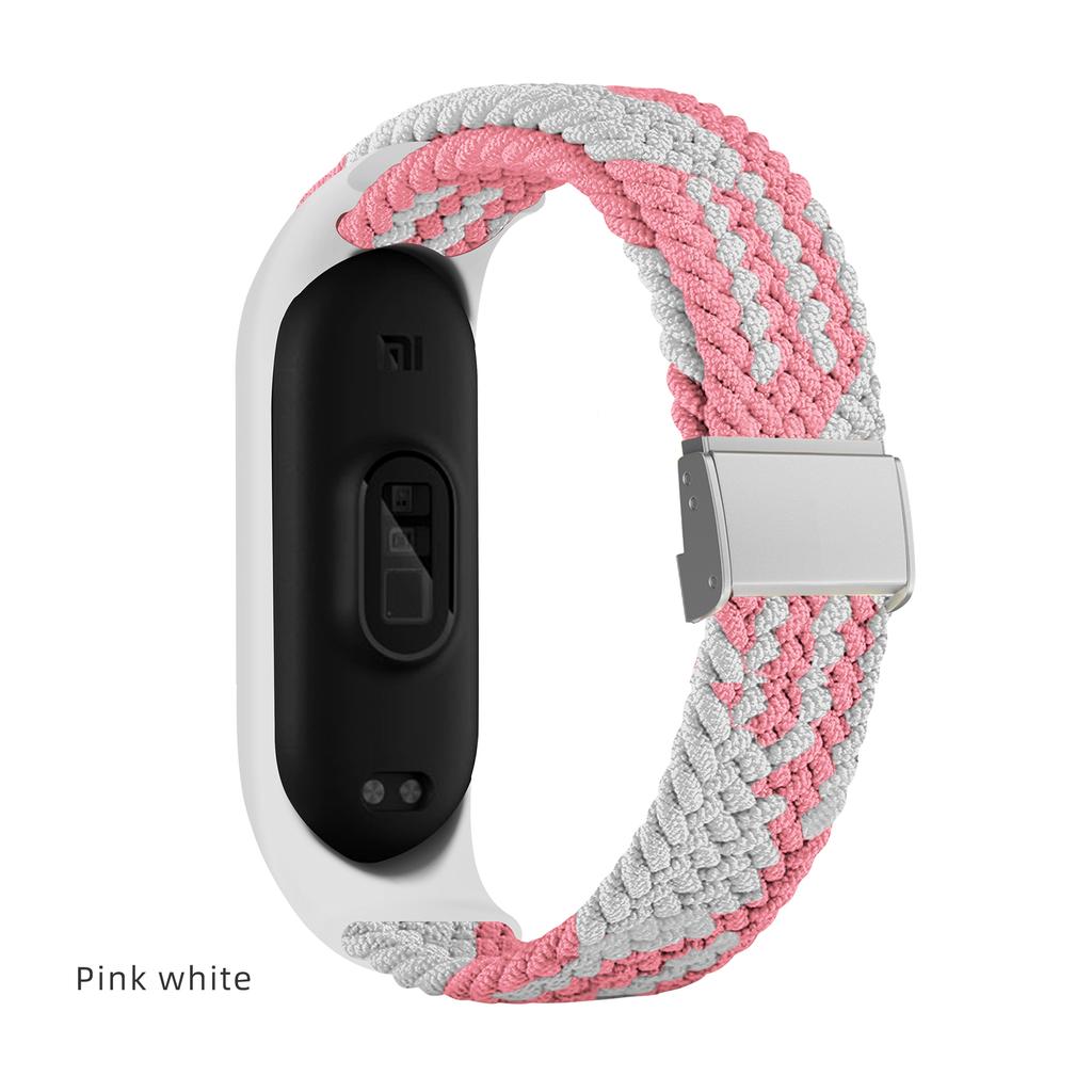 Браслет для Mi band 7 Ремешок Эластичный регулируемый металлический Плетеный нейлон Miband4 miband 5 correa pulseira для xiaomi Mi band 4 3 5 6