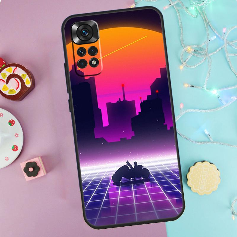 Синтвейв 80-х Ретро Неоновый вэйпорвейв Чехол Для Xiaomi Redmi Note 14 13 12 11 10 9 Pro 9S 10S 11S 12S Redmi 10C 12C 13C 14C Обложка