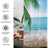 Allenjoy 72" x 72" Tropical Beach Shower Curtain Summer Seaside Scene Ocean Island Palm Tree Bathroom Decorations Curtain Durable Bathtub Showers