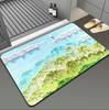 Летний свежий и легкий коврик для пола в ванной комнате, ковер для ванной комнаты в стиле масляной живописи, противоскользящий, впитывающий, украшение для дома