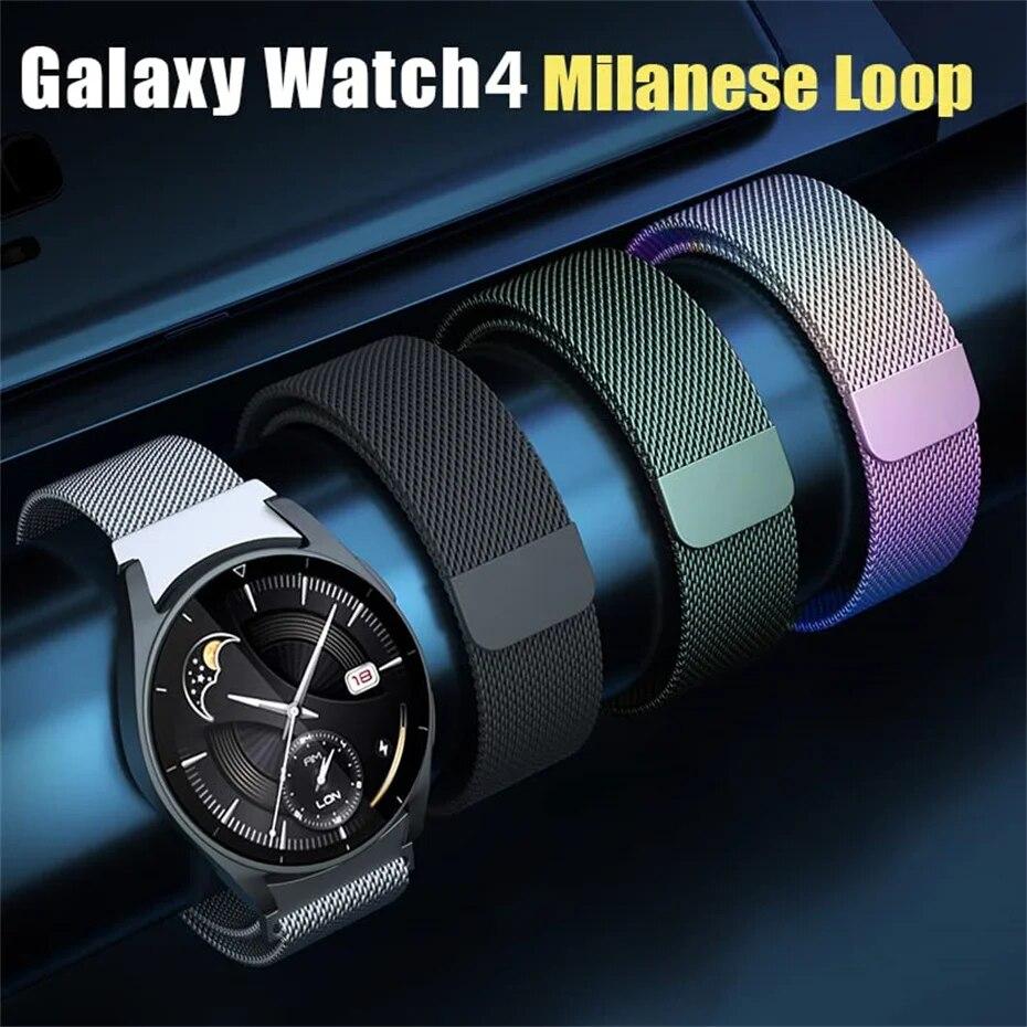 Ремешок без зазоров для Samsung Galaxy Watch 6/4/5/5 pro, 44 мм, 40 мм, 20 мм, браслет-миланская петля, браслет Galaxy Watch 4-6, классический ремешок 43 мм, 47 мм