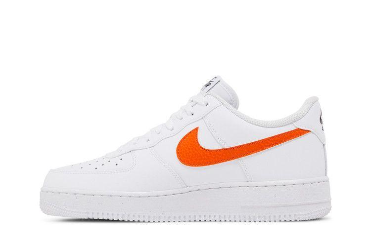Мужские кроссовки Nike Air Force 1 Low '07 Swoosh с эффектом аэрозольной краски Белый Безопасный оранжевый