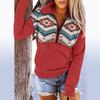 Women's Hooded Printed Sweatshirt Casual Ethnic Printed Long Sleeve Top
