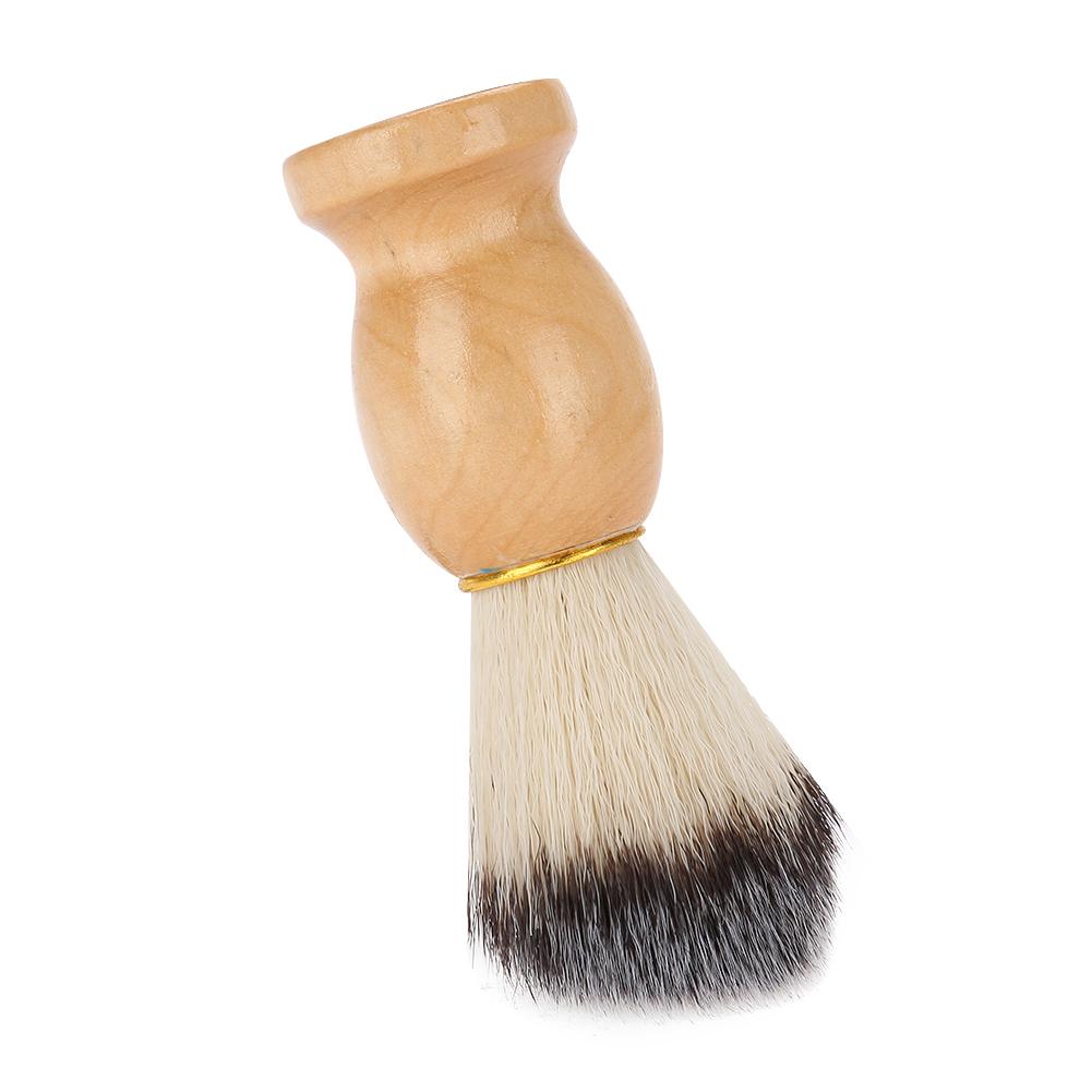 Portable Men Soft Synthetic Hair Wood Handle Beard Shaving Brush Barber Salon Tool