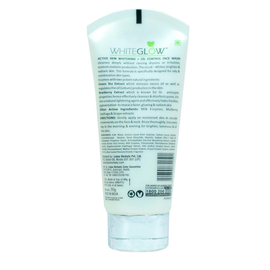 Гель для умывания: отбеливание и контроль жирности кожи (50 г), Whitening & Oil Control Face Wash,  Lotus Herbals