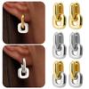 Oval Shape Interlocking Earrings Gold Plating Double Loop Earrings Personalized Jewelry