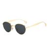 Oval small frame sunglasses, UV protection, metal retro eyewear, suitable for outdoor photography