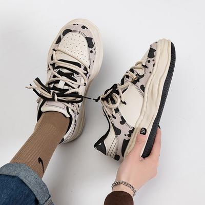 Dissolved Shoes Спортивные повседневные туфли для женщин Ins Универсальные весенние новые туфли на плоской подошве из коровьей кожи Street Shoe