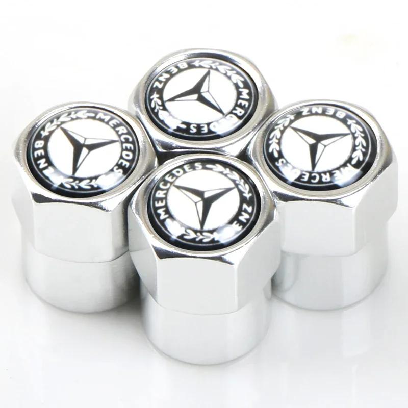 AABIC1 Car Tire Valve Stems Cap Knurling Style Tire Valve Cap Tire Wheel Stem Air Valve Cap For Mercedes Benz W211 W204 W210 CLA GLA1