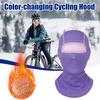 Color-Changing Riding Headgear Heat-Sensitive Fabric Elastic Fit Temperature-Sensitive Hood Heat-reacting Outdoor Headwear
