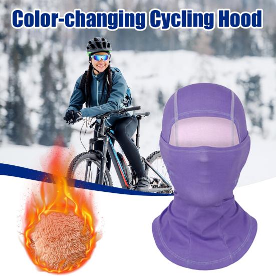Color-Changing Riding Headgear Heat-Sensitive Fabric Elastic Fit Temperature-Sensitive Hood Heat-reacting Outdoor Headwear