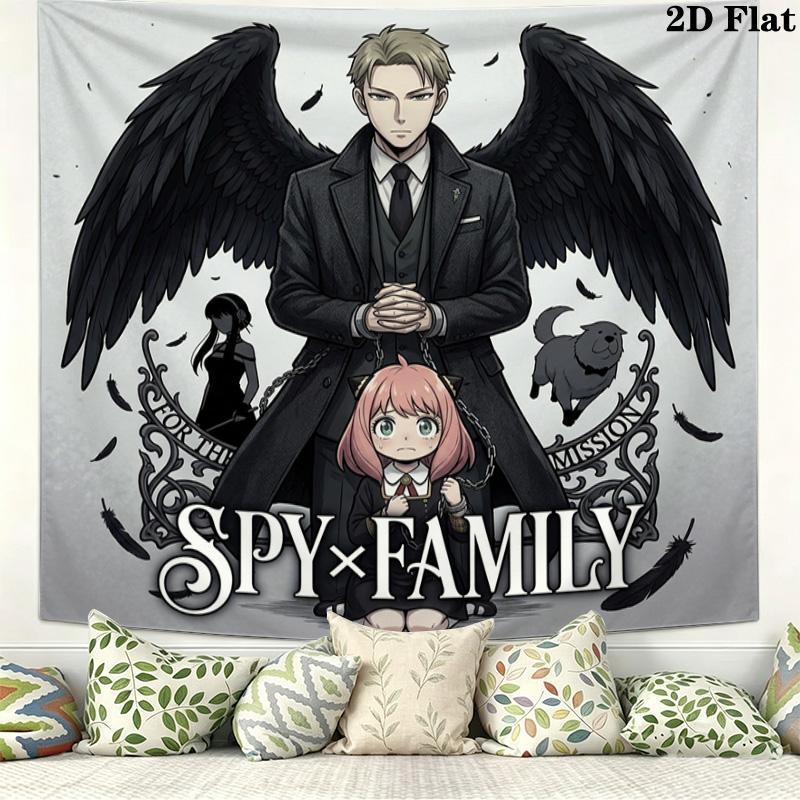 Spyxfamily Wall Tapestry Aesthetic Wall Hanging Printed Fabric Blanket Decorative Tapestries For Bedroom Living Room Home Decor