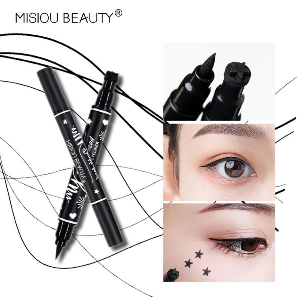 Misiou Beauty Ультратонкая черная пятиконечная звезда печать двойного назначения водостойкая несмазывающаяся подводка для глаз жидкая подводка для глаз