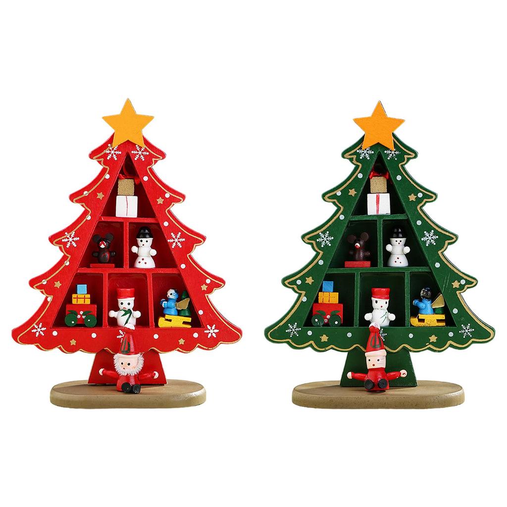 Деревянная новогодняя елка, украшение для рабочего стола, компактное, легкое, для рождественских праздников, домашних праздников, рождественской вечеринки