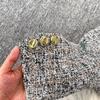 Осень Зима Женский Элегантный Маленький Ароматный Ветер Полный Рукав Однобортный Твидовый Короткий Пиджак Пальто С Карманом