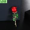 Red Blue Rose Flower Brooches For Women Lady Fashion Luxury Flowers Pin Spring Summer Design Gift