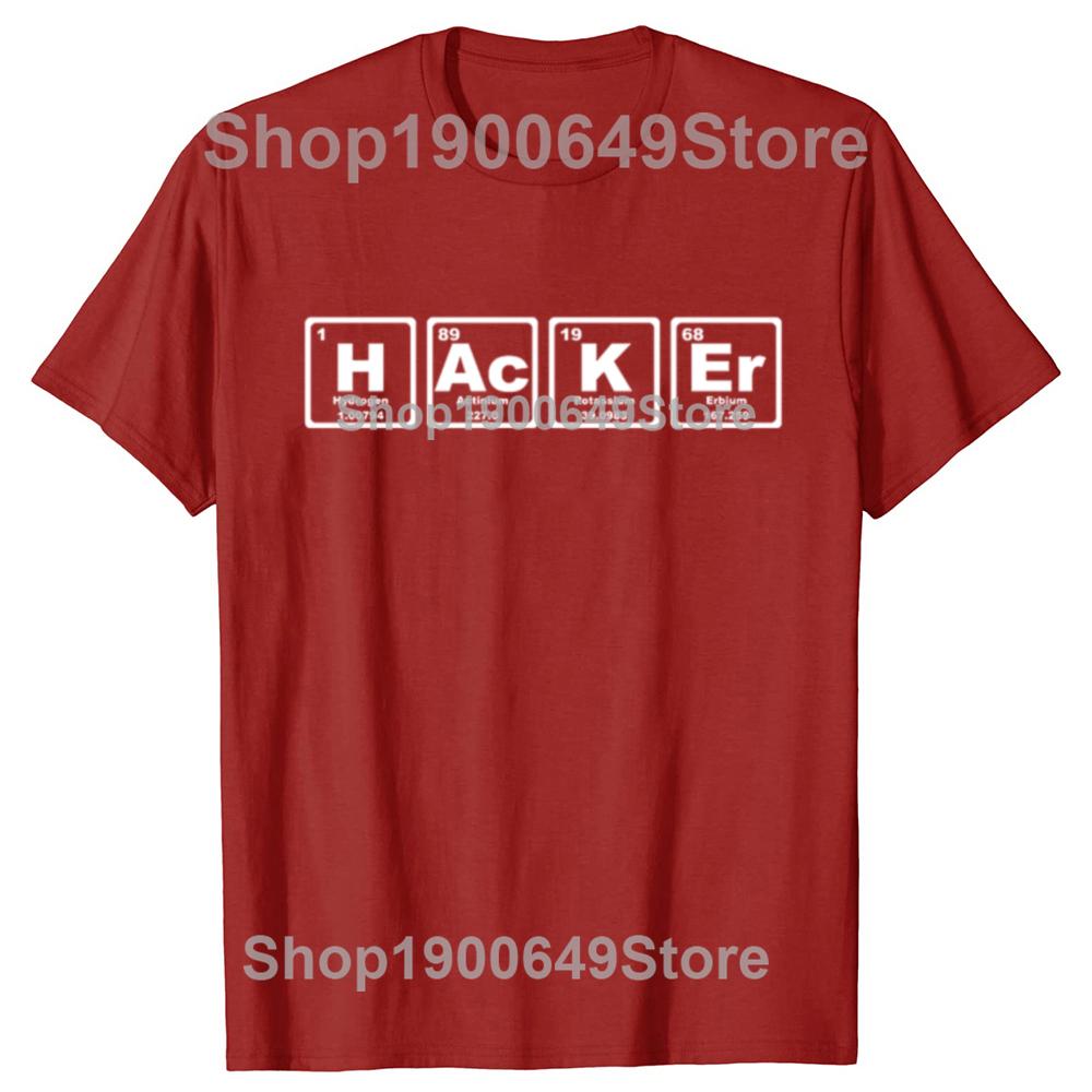 Hacker Periodic Table Security Professional Funny Programmer TShirt Short Sleeve Coder T Shirt Anime Graphic Tshirt Hip Hop