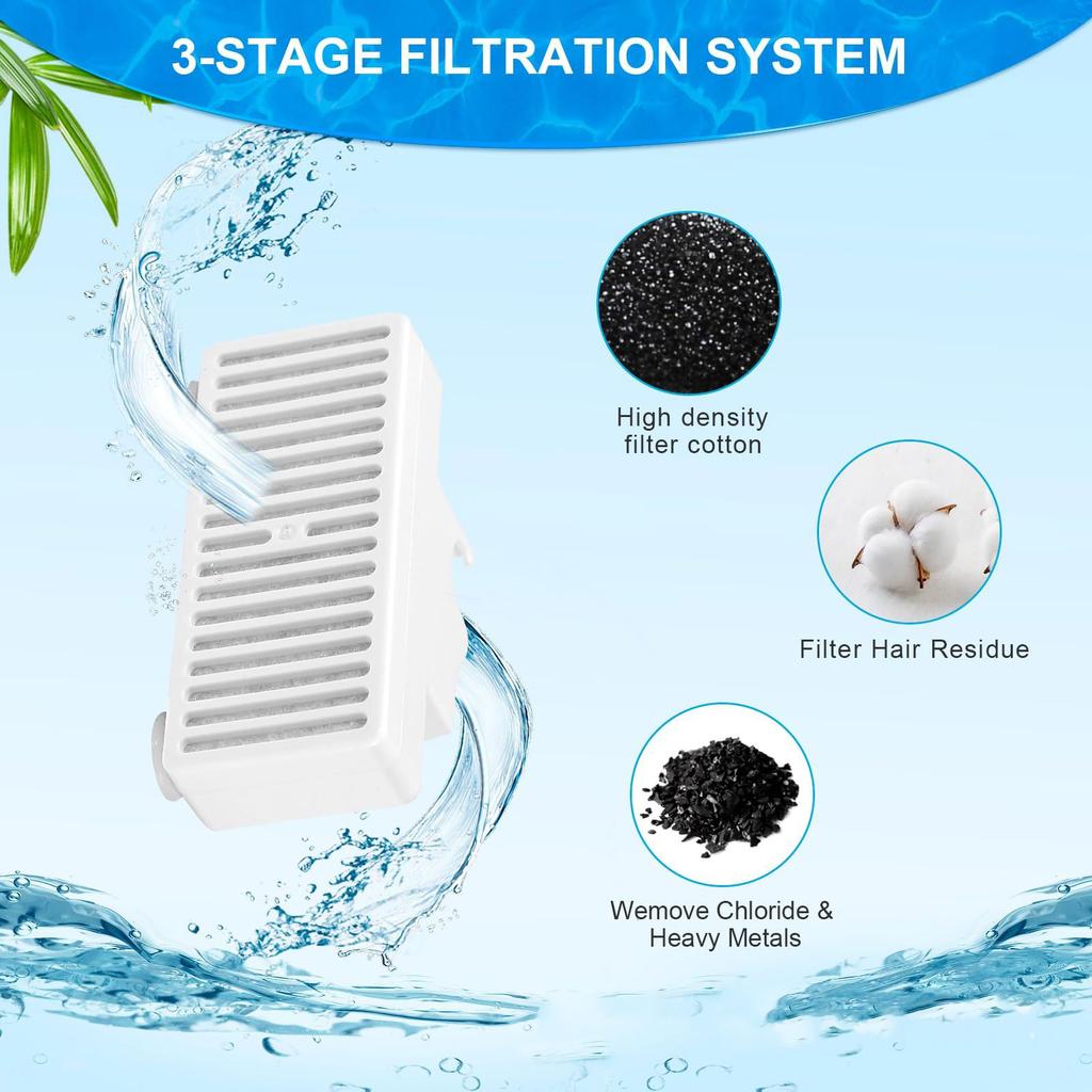 2PCS Cat Fountain Filter Cartridges T Shape Suction Cup Technology Efficient Removal Of Impurities Bacteria