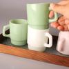 High Color Ins Milk Glass High Temperature Resistant Glass Cup Jade Porcelain Glass Mugs Can Be Stacked Coffee Cup Milk Cup
