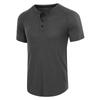 Men's Summer Casual Crew Neck Waffle Henley Shirts Short Sleeve T-Shirts Basic Solid Workout Button Tops Athletic Breathable Tee Shirts for Male