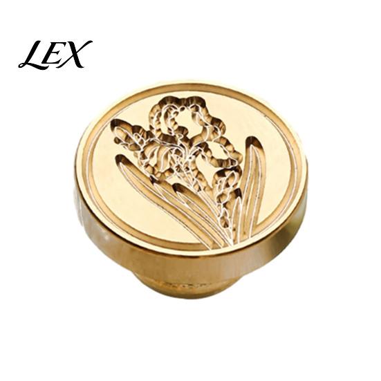 Handmade Stationery Accessory Wax Seal Stamp, Vintage Plant Pattern Head, Durable Flower Embossing Stamp Copper Head Replacement, for Envelope