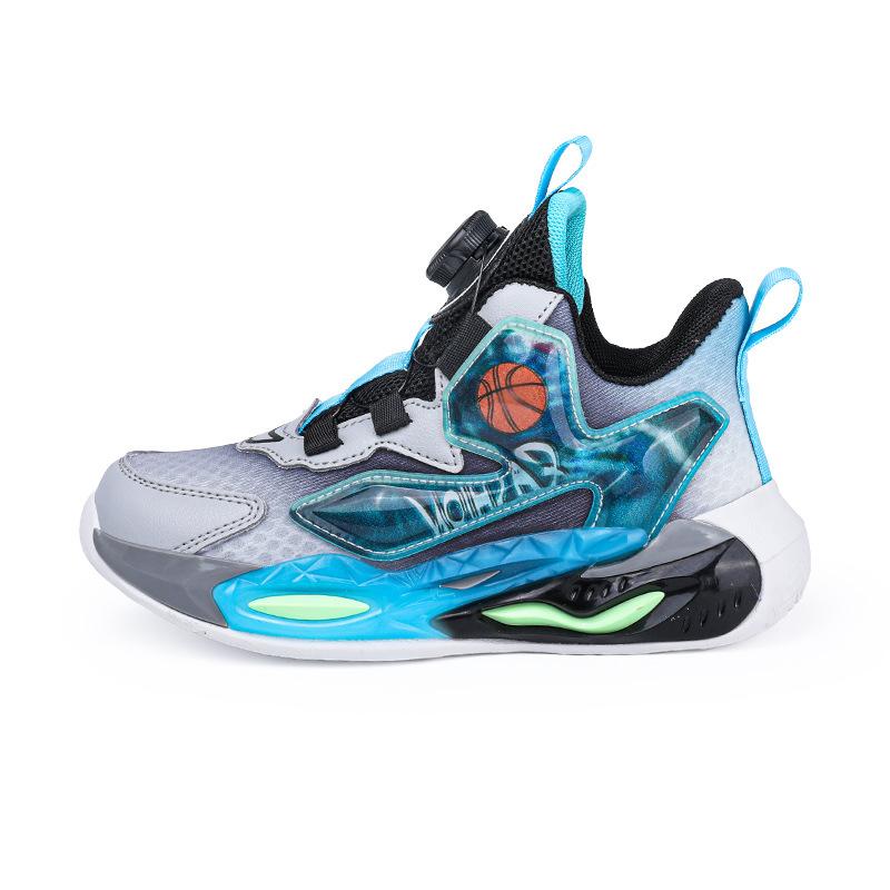 Детские баскетбольные кроссовки, осенне-зимние новые сетчатые туфли для мальчиков, повседневная обувь