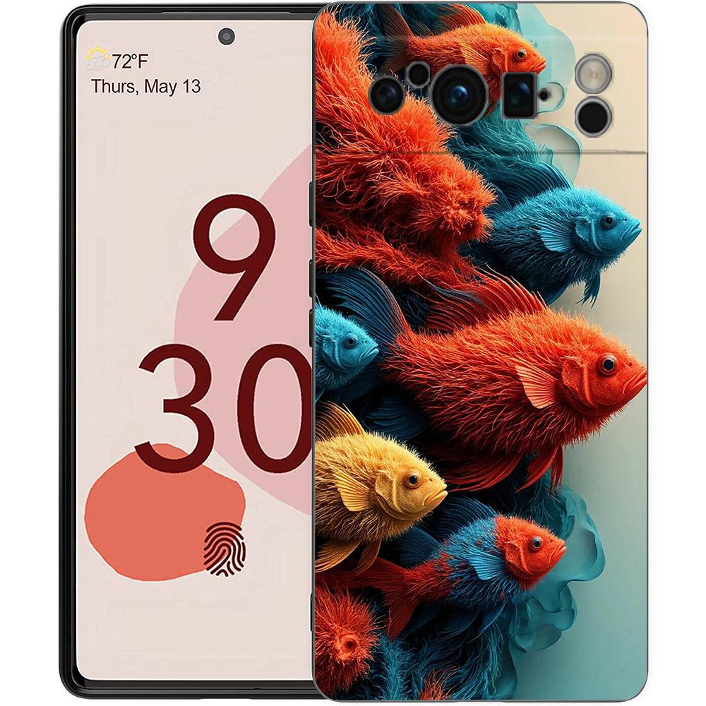 Чехол для телефона Google Pixel 10 9 8 7 6 7A 6A Pro Ударопрочный Мягкий ТПУ 10 9 Pro XL Защитная Крышка Capas Fundas Синий Океан Рыба Coque