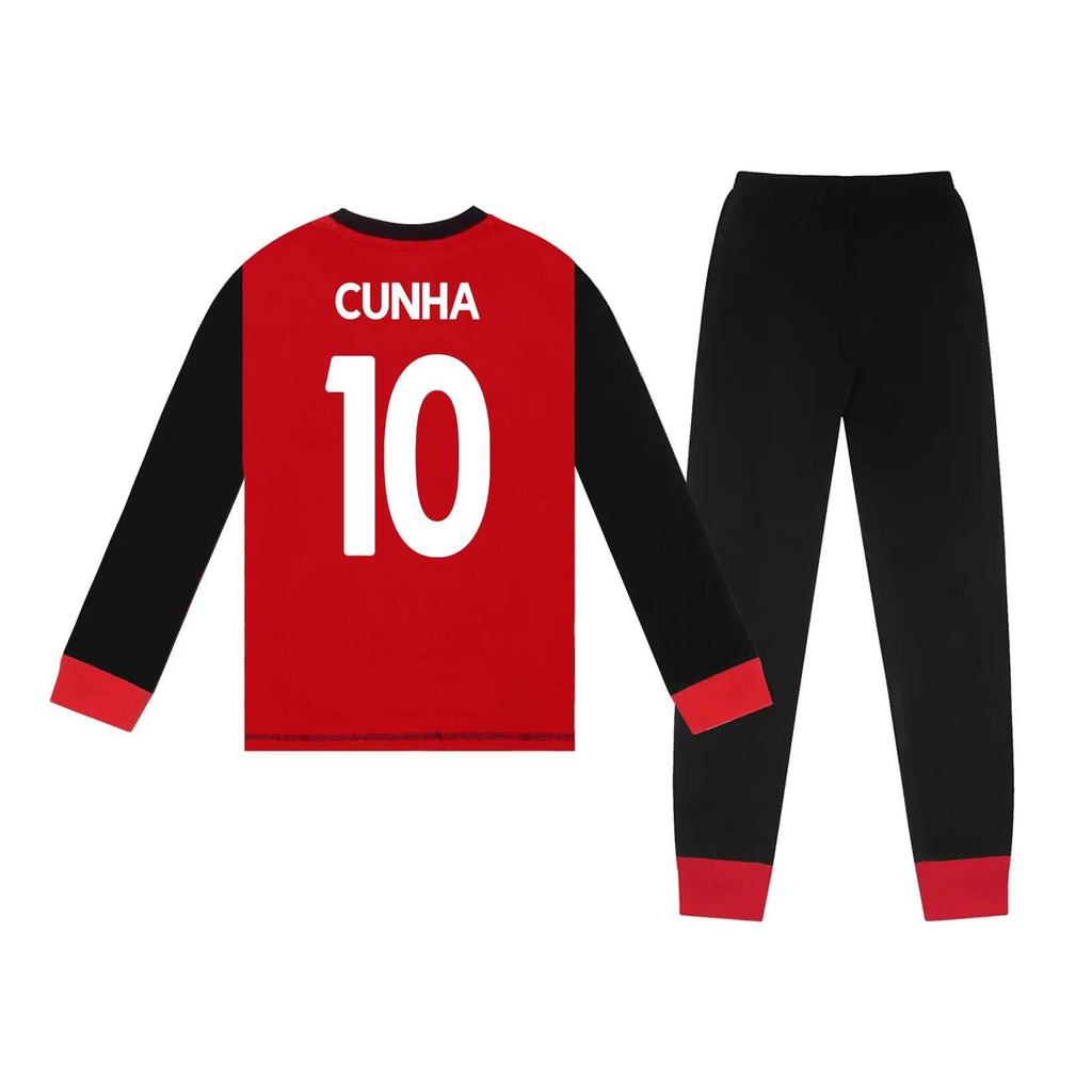 Manchester United FC Boys Matheus Cunha 10 Long Pyjama Set