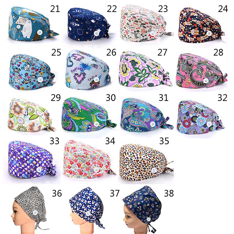 38 стилей, пылезащитная шляпа, повседневная унисекс, модная шляпа с принтом, рабочая шляпа на пуговицах, шляпа для операционной