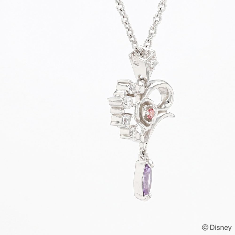 Disney Sleeping Zirconia VPCDS 20128 [Disney] Beauty/Silver Pendant/Rose/Heart/Cubic