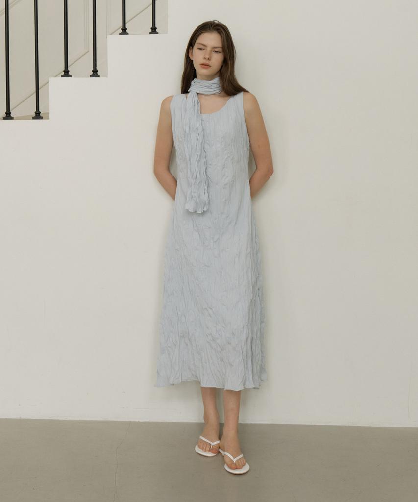 Riorg Gir Wrinkl Sleeveless Ops Sky Blue