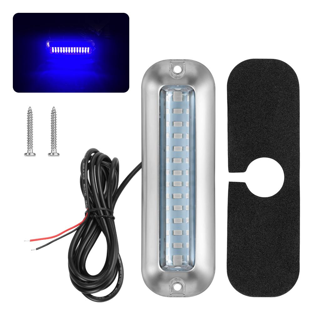Boat Transom Light Universal Waterproof 10-30V Marine Boat Underwater Pontoon Transom Lamp Stainless Steel 50W 42 LEDs