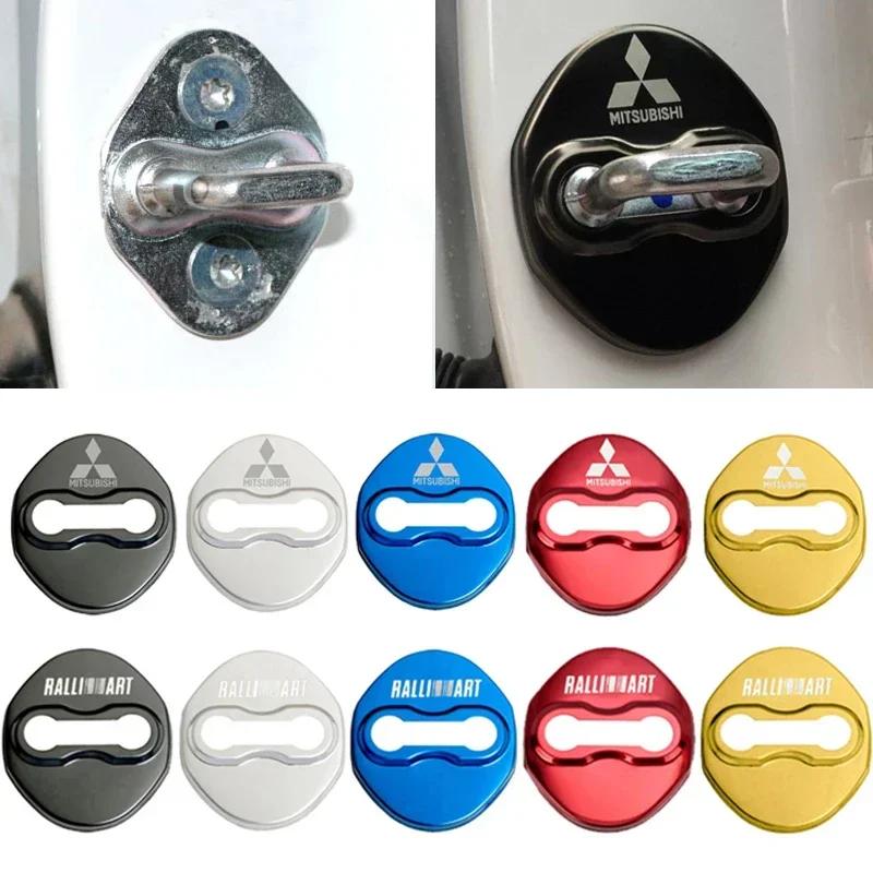 4pcs Car Door Lock Cover Protection Stickers Case for Mitsubishi Ralliart Pajero Sport Outlander ASX Lancer EX Eclipse Mirage
