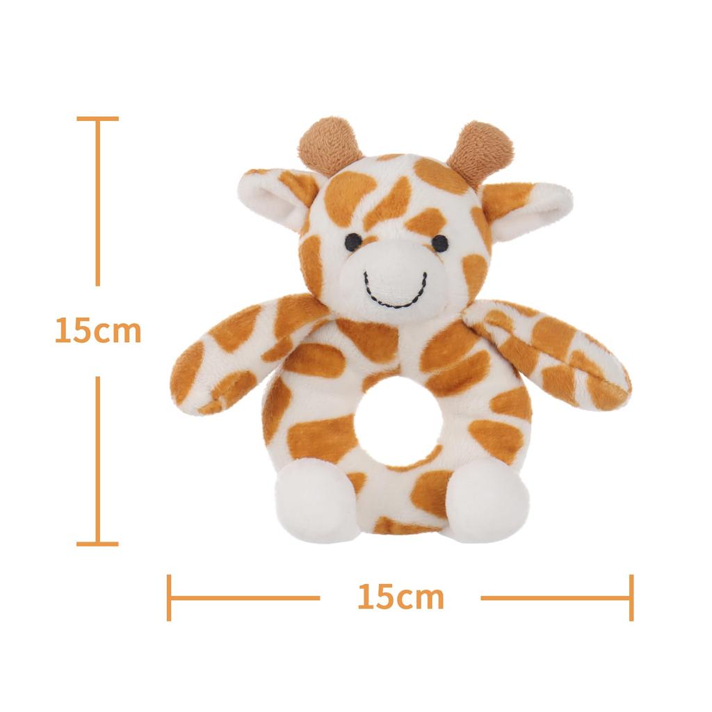 Apricot Lamb Giraffe Rattle Soft Baby Stuffed Animal Rattle Toy for Boys and Girls, Lovely for Newborns, 0-3 Months, 0-6 Months+, 15cm