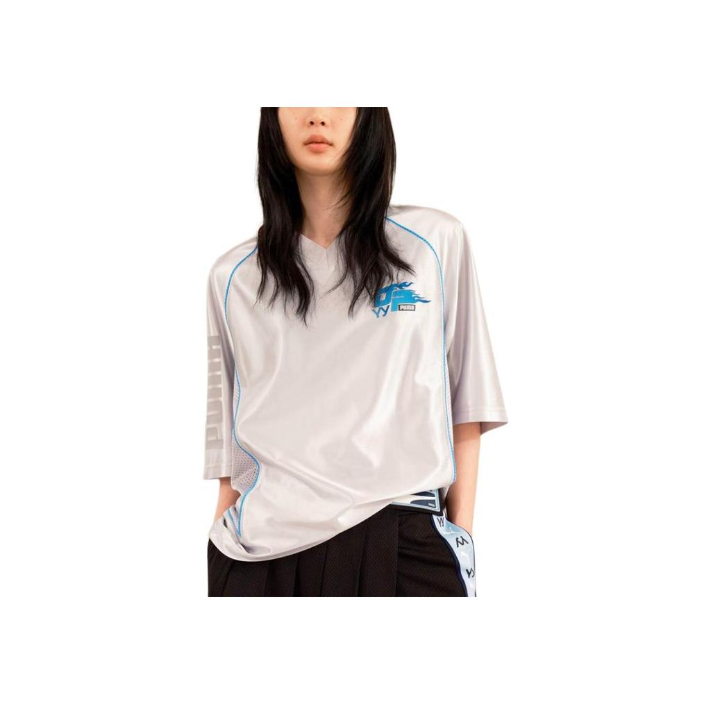 Puma X Open YY Fashionable Comfortable Mesh Short Sleeve T-Shirt Men Tops Silver Gray 940968-02