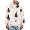 Men's Christmas Print Flannel Hoodie Plus Size Casual Hooded Sweatshirt for Fall and Winter