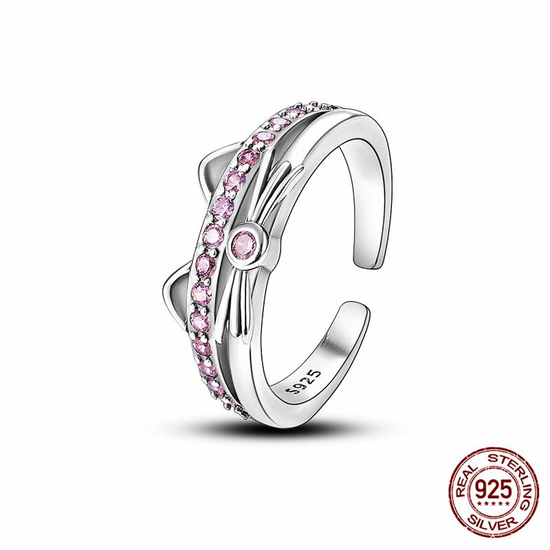 Абсолютно новое 100% подлинное 925 серебряное женское кольцо оригинальное сердце корона розовое золото кристалл обручальное кольцо годовщина свадьбы ювелирное изделие