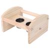 1Pcs Wooden Bird Stand Shelf Sturdy Parrot Perching Pole Stainless Food Cups Cage Training Bar Portable Supplies