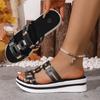 2025 Summer New Women's Sandals Plus Size Sandals Platform Belt Buckle Multi-Color Outer Wear Women's Slippers
