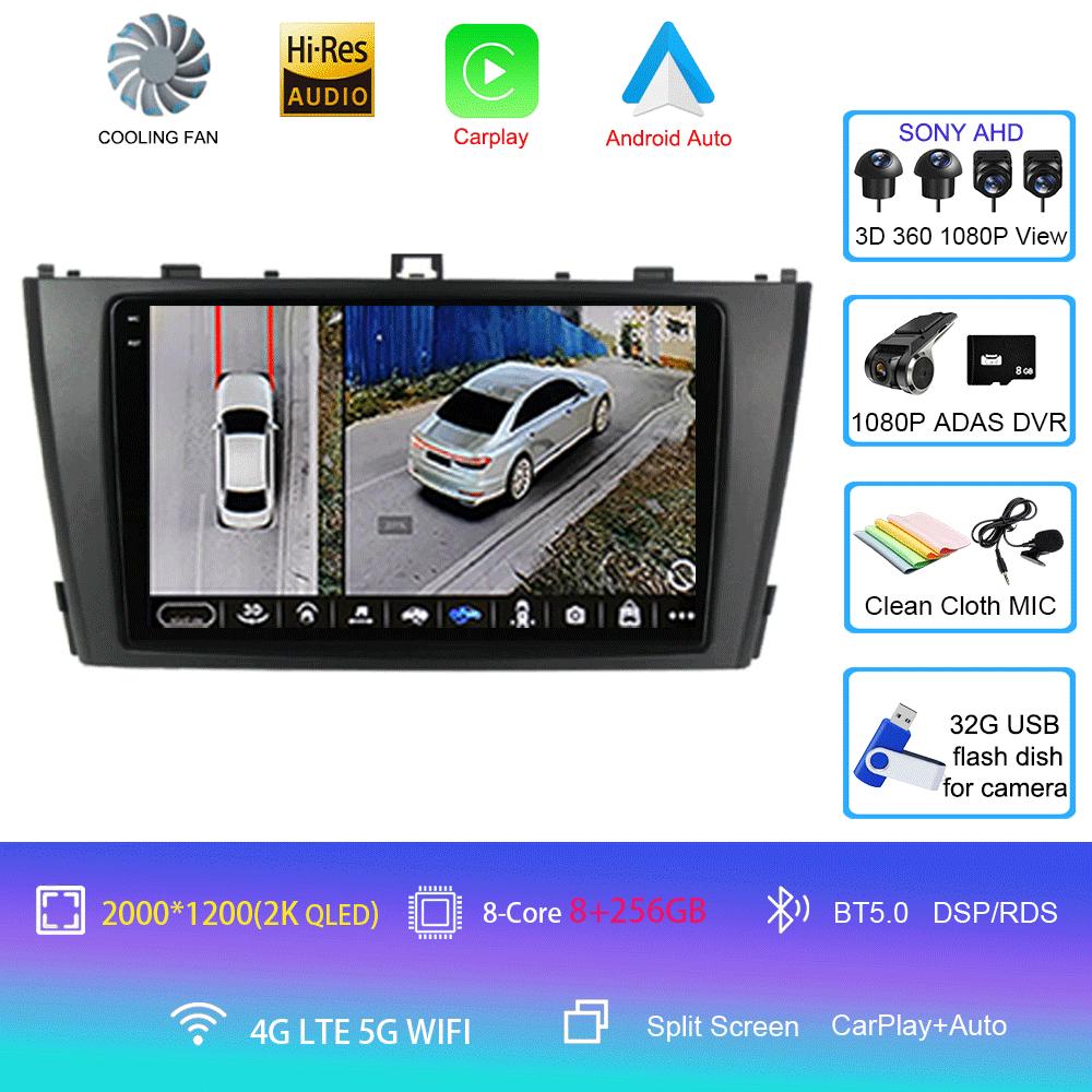 Android 14 Carplay Автомагнитола для Toyota Avensis T27 2009 2010 2011 2012-2015 GPS-навигация Мультимедийный проигрыватель DSP Stereo 4G