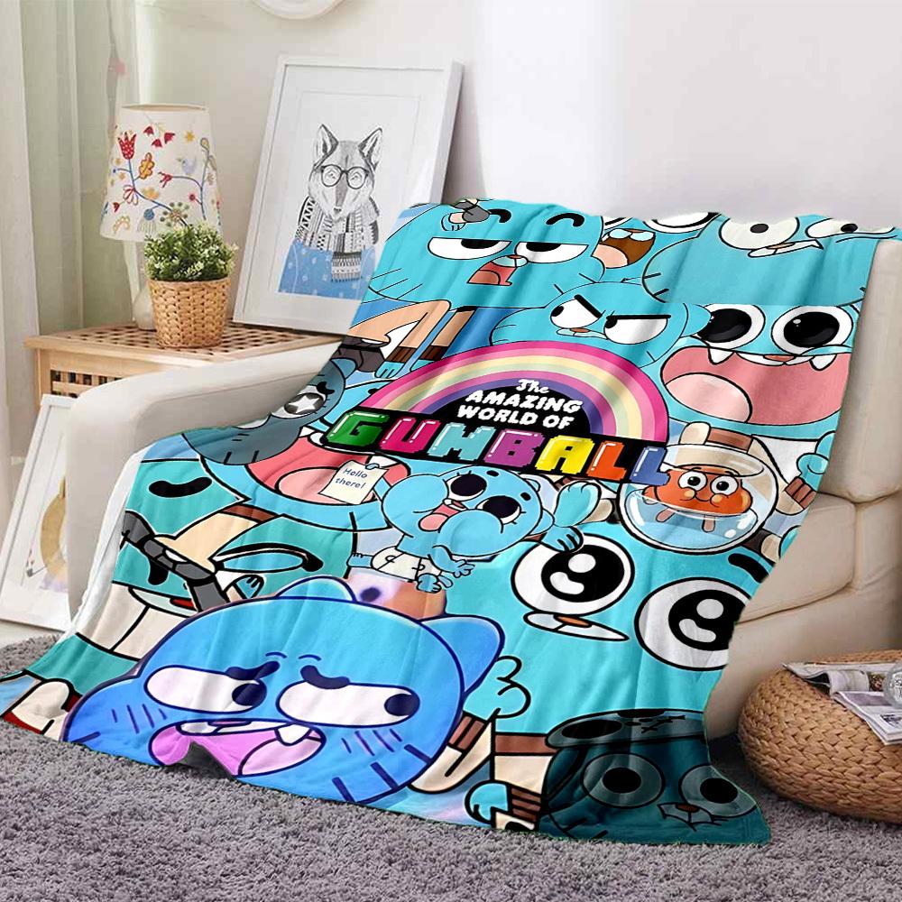 1pc Gumball World Cozy Print Blanket Lightweight Warm Flannel Throw Blanket For Sofa, Bed, Living Room