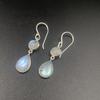 Solid 925 Sterling Silver Moonstone Gemstone Handmade Dangle Earrings Drop Earrings gift For Her