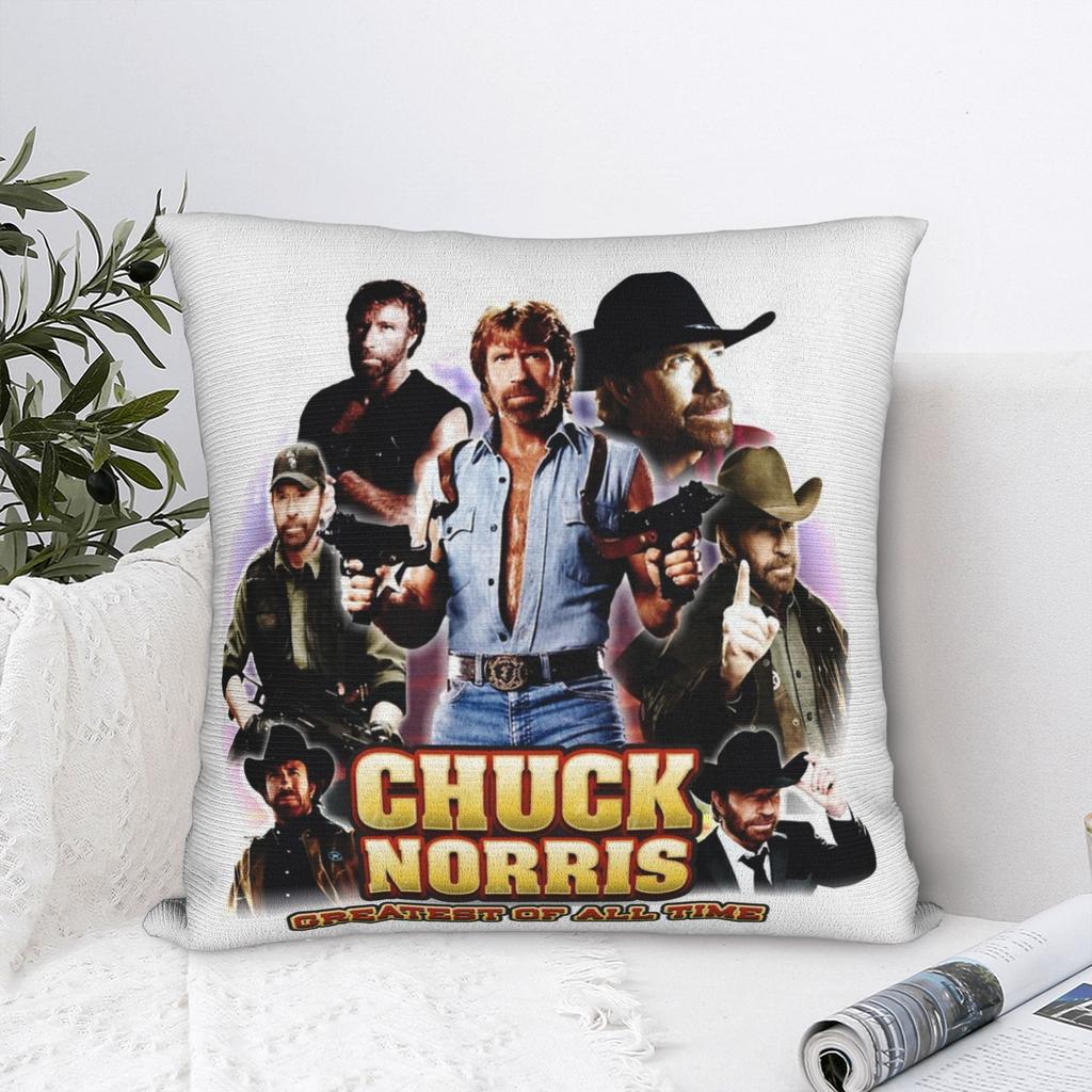 Chuck Norris Greatest of All Time Square Pillow Cases Cushion Cover Awesome Zippered Decor Pillowcase for Bed