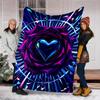 1pc Heart Rose Outdoor Flannel Blanket , Machine Washable Perfect Gift for Birthday , Holiday Travel Accessory , Durable Material