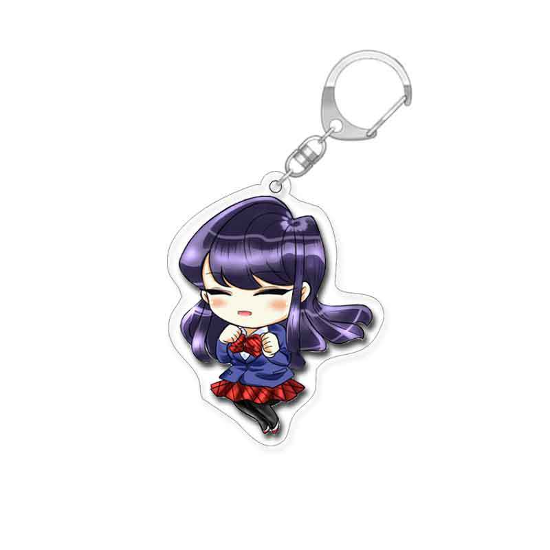 Anime Keychain Komi San Wa Komyushou Desu Women's Komi Shoko Keyring Men's Acrylic Accessories Cute Kawaii Couple Pendant Gift