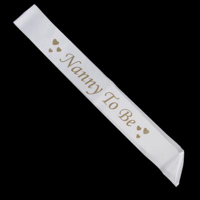Няня будет поясом атласным Baby Shower Party Favour Белый