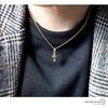 Кулон из стерлингового серебра с покрытием 18 карат, цепочка из нержавеющей стали, 18 карат, серебряный ролл, 50 см [серебряный KYASYA], Ожерелье, 925, Мужское, Подвеска, Цепочка, Ожерелье, Крест, Золотой,