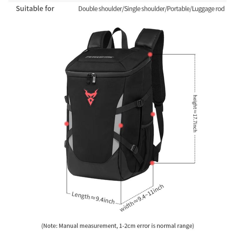 Motorcycle Backpack 28L Waterproof Outdoor Sports Riding Helmet Locomotive Backpack Business Travel Laptop Bag Multifunctional Backpack